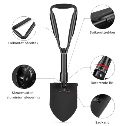Sammenleggbar spade – kompakt design